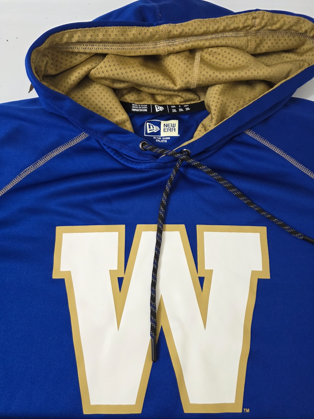 New Era Royal Blue Hoodie with Gold-Lined Hood